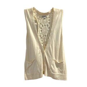 Cream crochet vest
